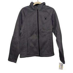 NWT Spyder Mens Stellar Gray Full-Zip Polar Fleece Jacket M